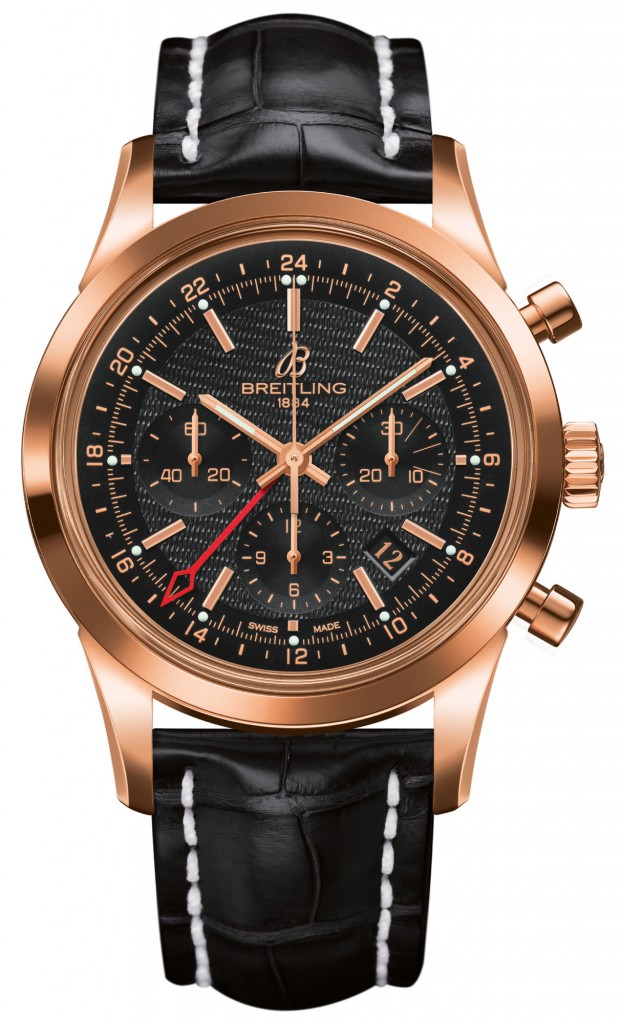 UK Breitling Transocean Chronograph GMT Black Dial Copy Watches