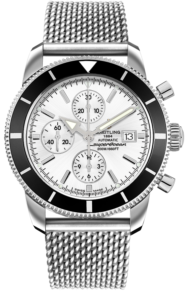 Breitling Superocean Heritage chronograph silver dial