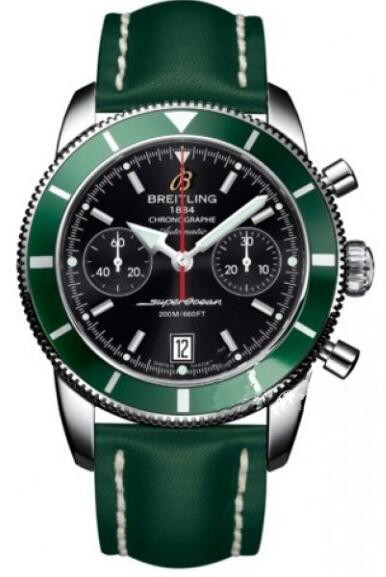Green Breitling Superocean Heritage chronograph