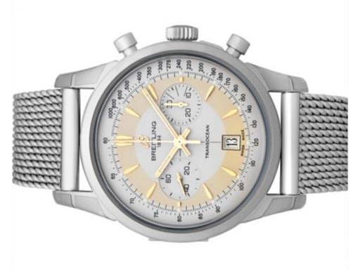 The silvery dials replica watches have date windows.