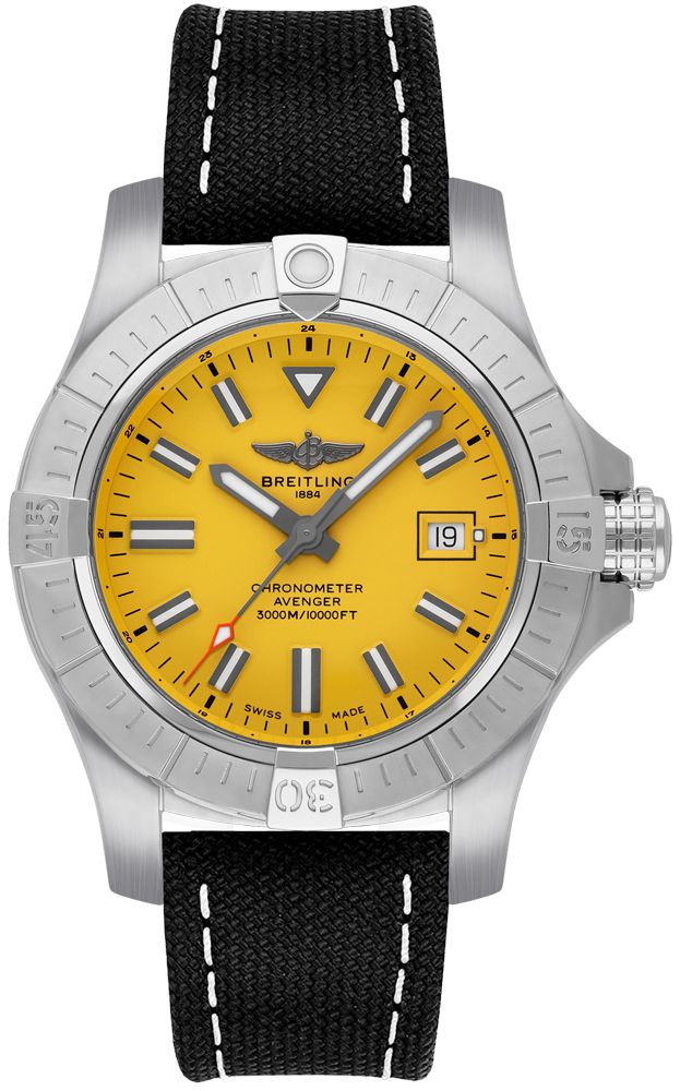 The stainless steel fake watches have black straps.